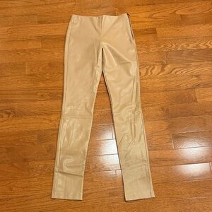 Tan Faux Leather Pants